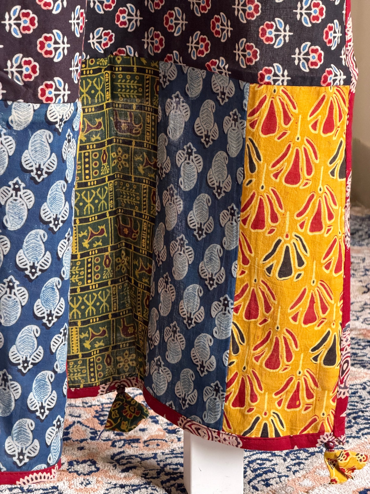 Ajrakh Suit Set with Appliqué Patchwork Dupatta