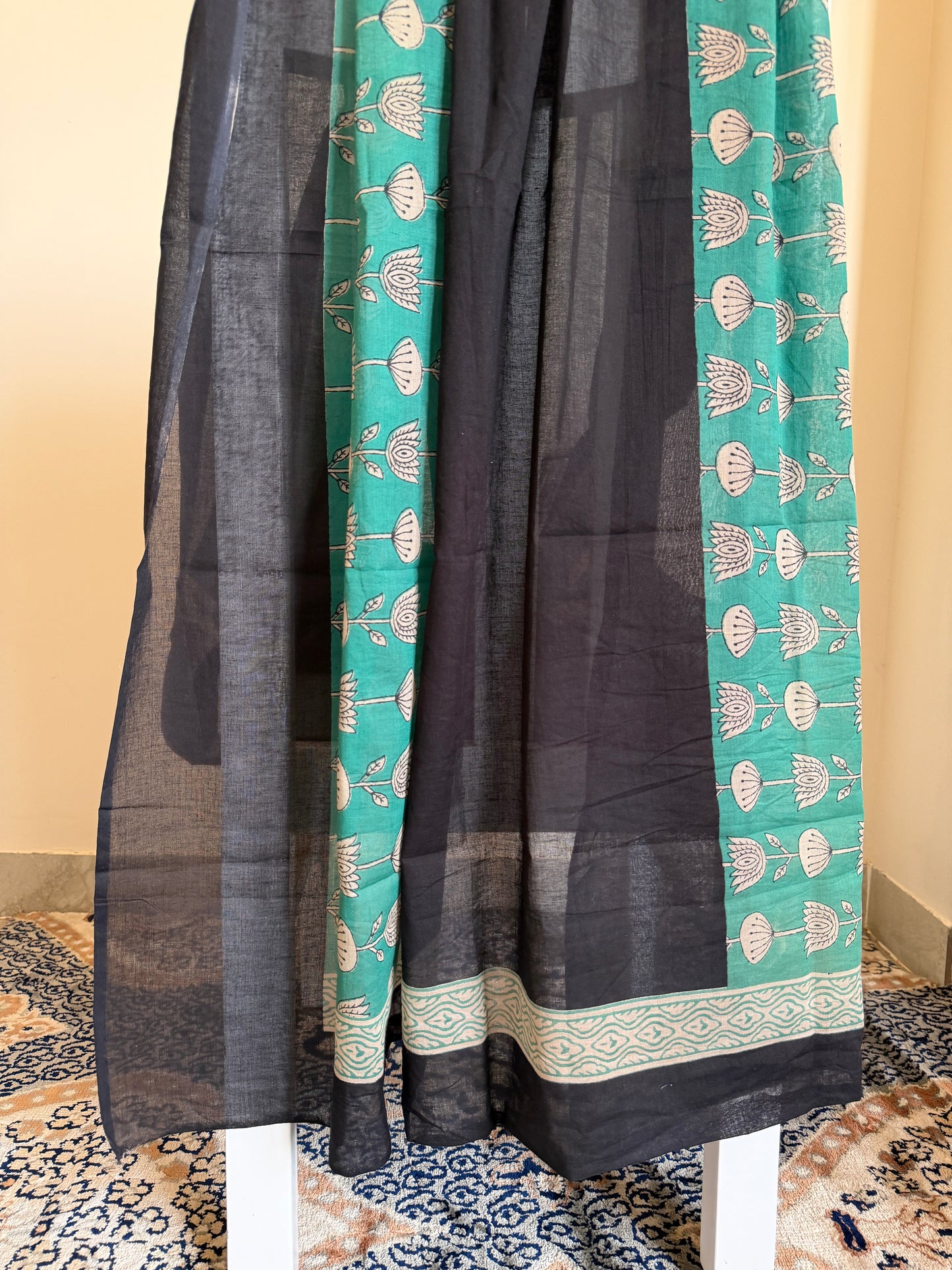 Pure Cotton Handblock Print 3 piece Unstitched Suit Set