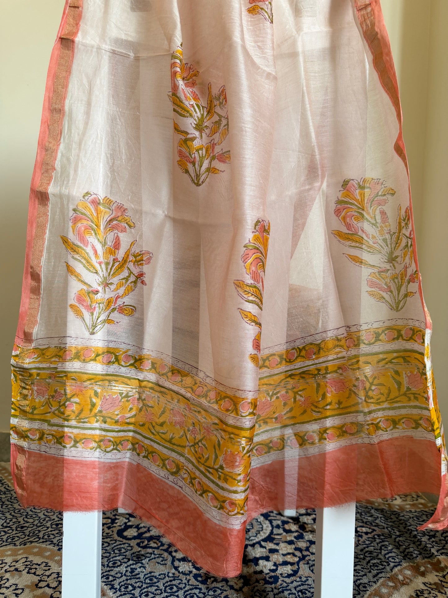 Chanderi Silk Unstitched 3 Piece Suit Set