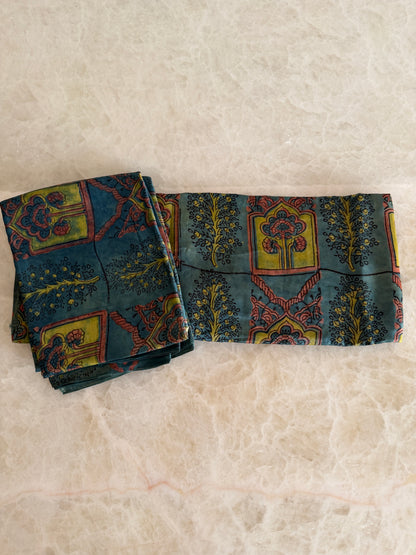Tussar Modal Silk Suit Set with Nashpal Print