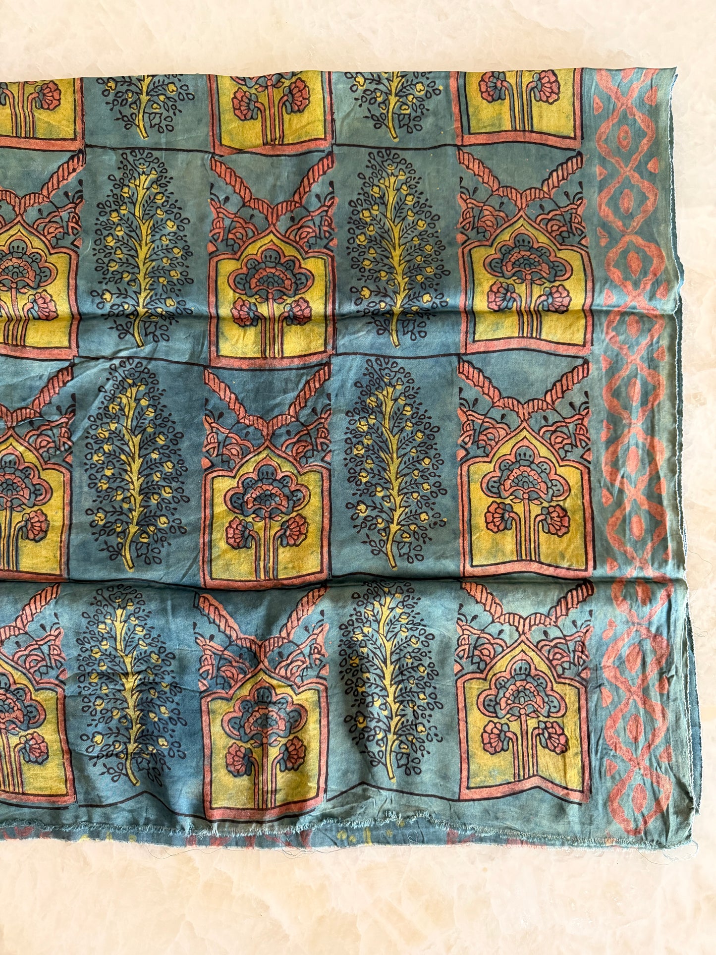 Tussar Modal Silk Suit Set with Nashpal Print