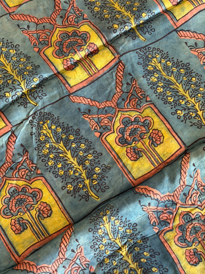 Tussar Modal Silk Suit Set with Nashpal Print