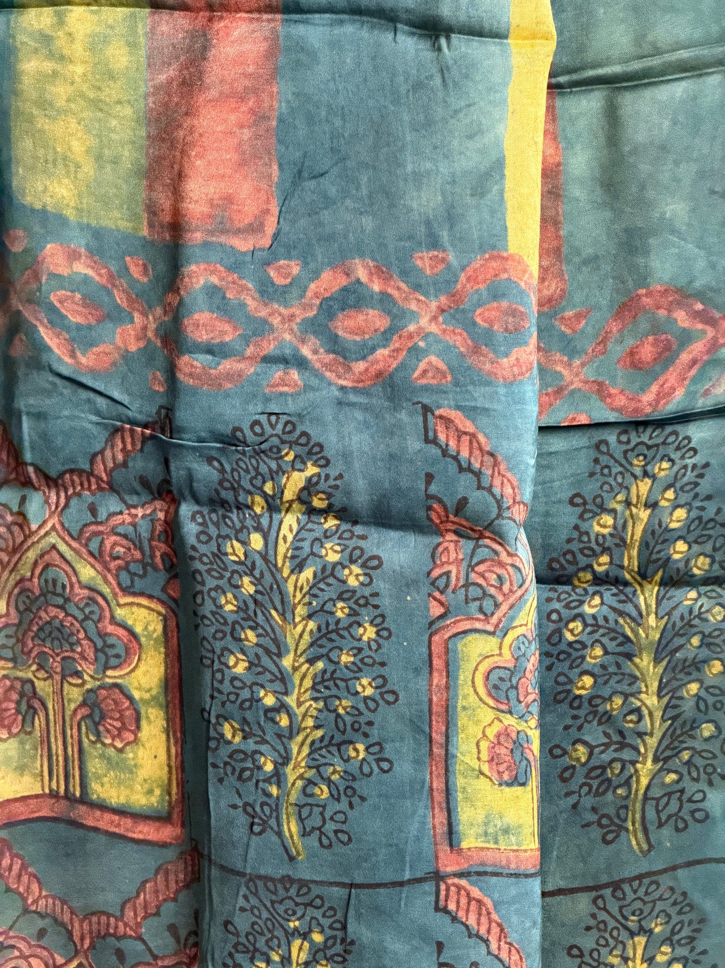 Tussar Modal Silk Suit Set with Nashpal Print