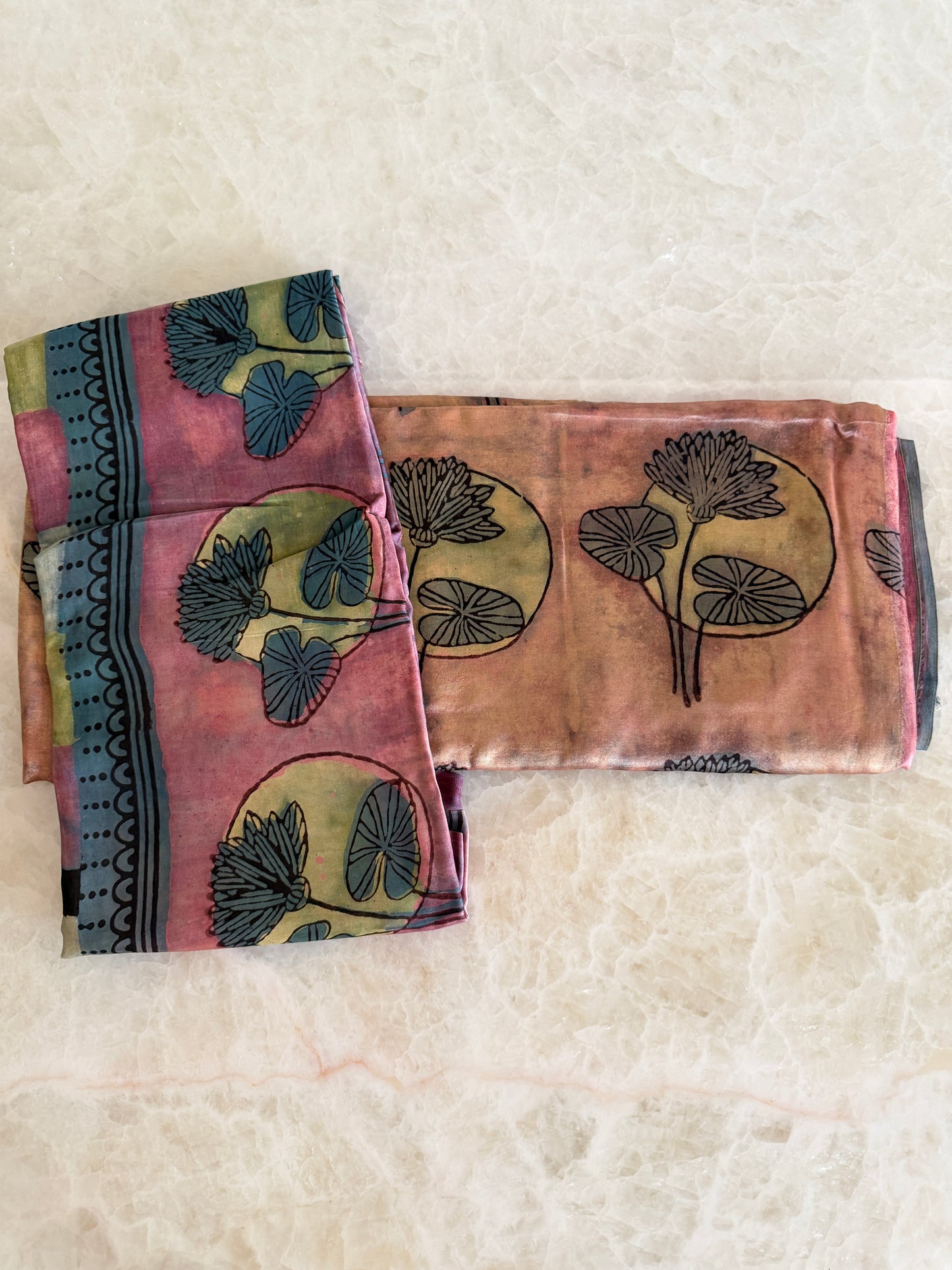 Tussar Modal Silk Suit Set with Nashpal Print