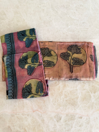 Tussar Modal Silk Suit Set with Nashpal Print