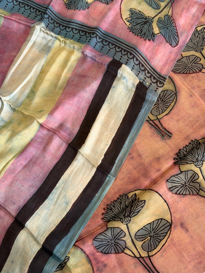 Tussar Modal Silk Suit Set with Nashpal Print