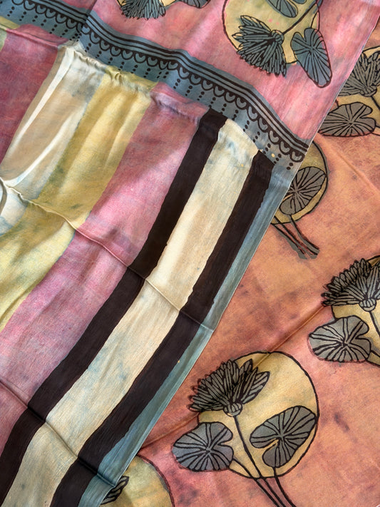 Tussar Modal Silk Suit Set with Nashpal Print