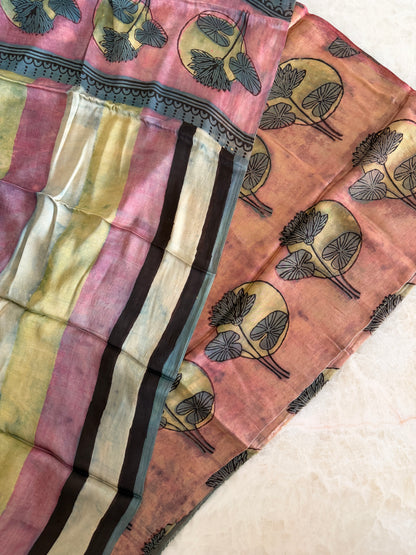 Tussar Modal Silk Suit Set with Nashpal Print