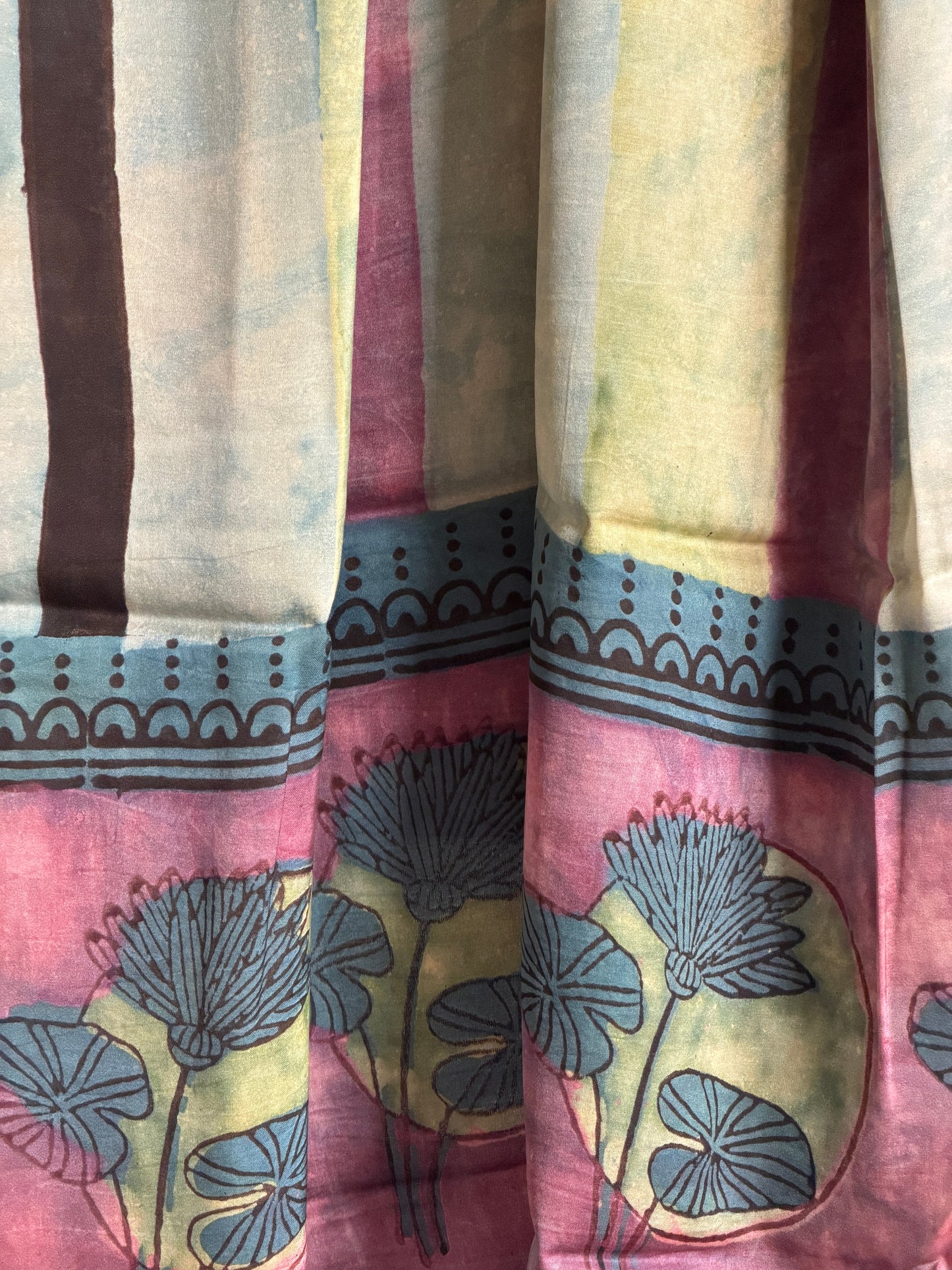 Tussar Modal Silk Suit Set with Nashpal Print