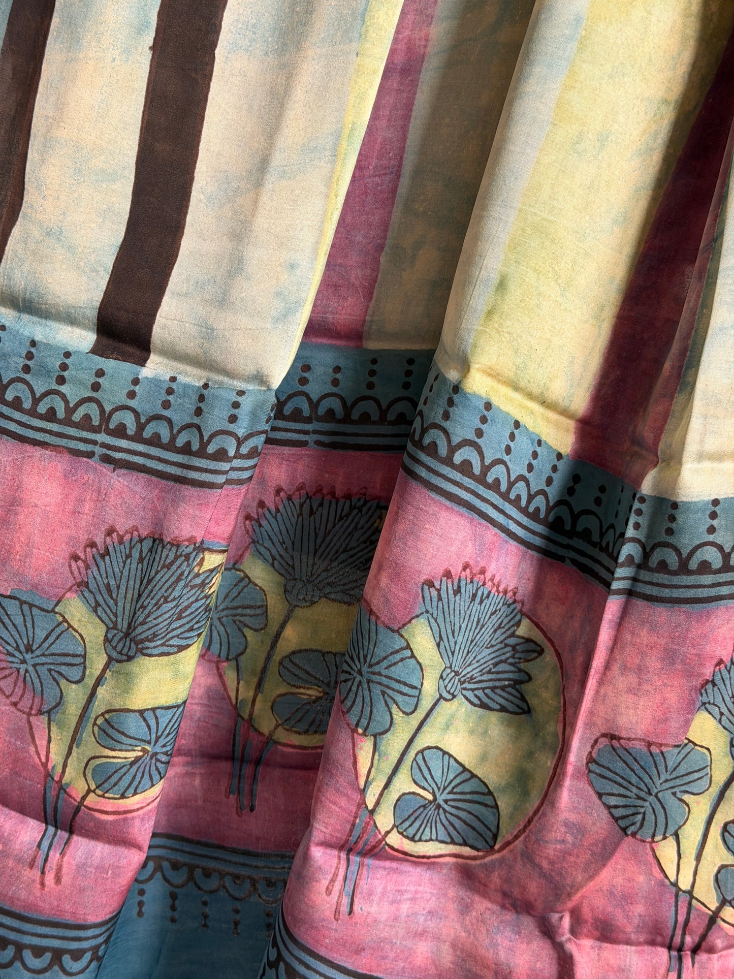 Tussar Modal Silk Suit Set with Nashpal Print