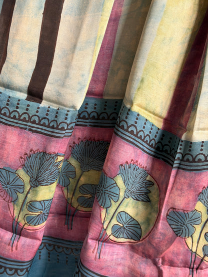 Tussar Modal Silk Suit Set with Nashpal Print