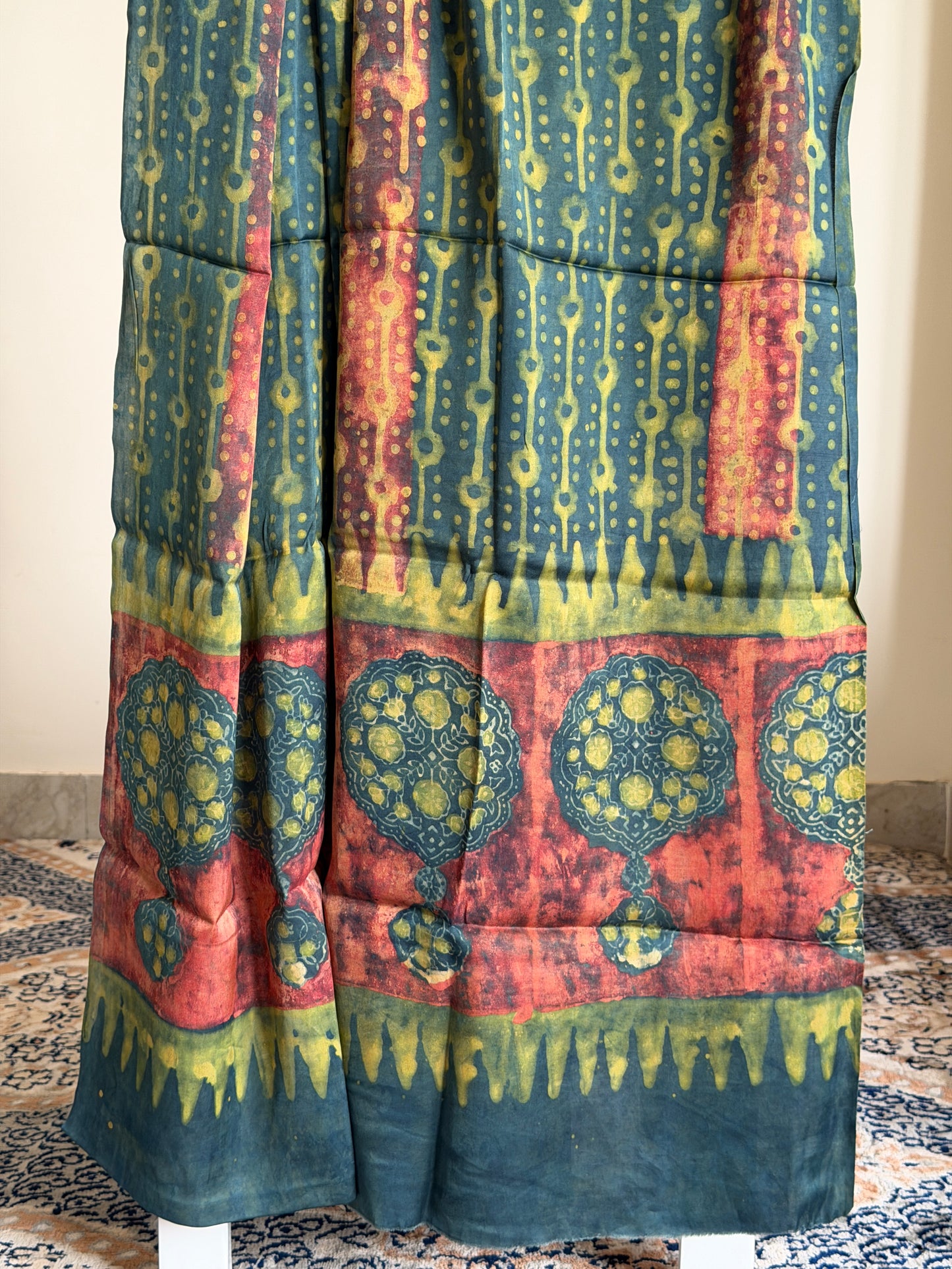 Tussar Modal Silk Suit Set with Nashpal Print