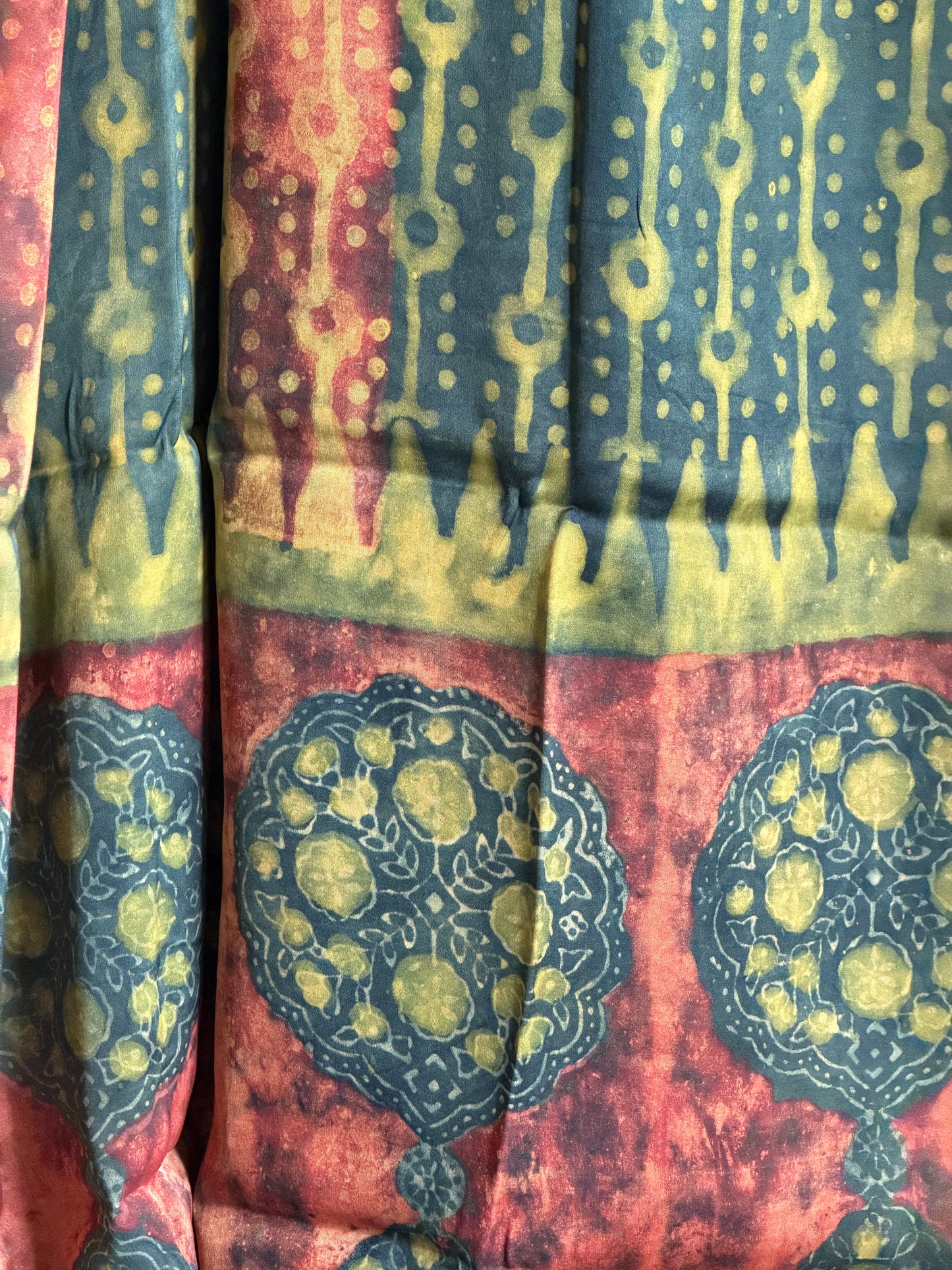 Tussar Modal Silk Suit Set with Nashpal Print
