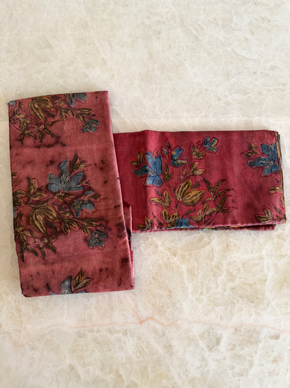 Tussar Modal Silk Suit Set with Nashpal Print