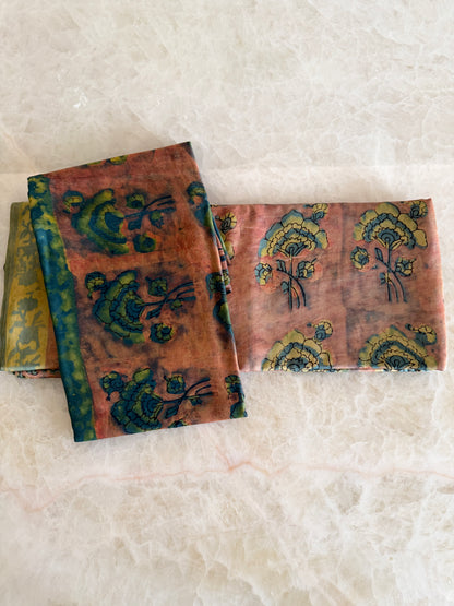 Tussar Modal Silk Suit Set with Nashpal Print