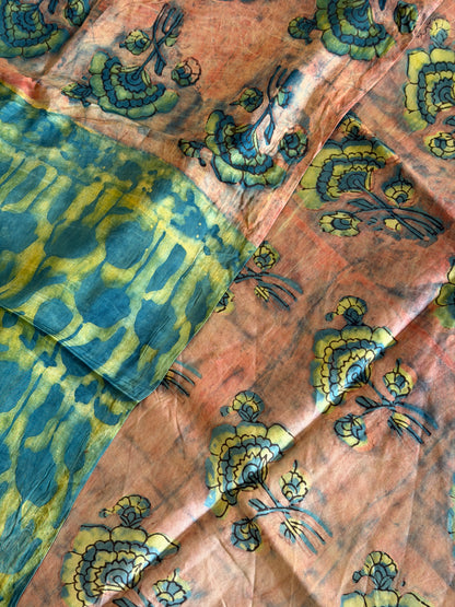 Tussar Modal Silk Suit Set with Nashpal Print