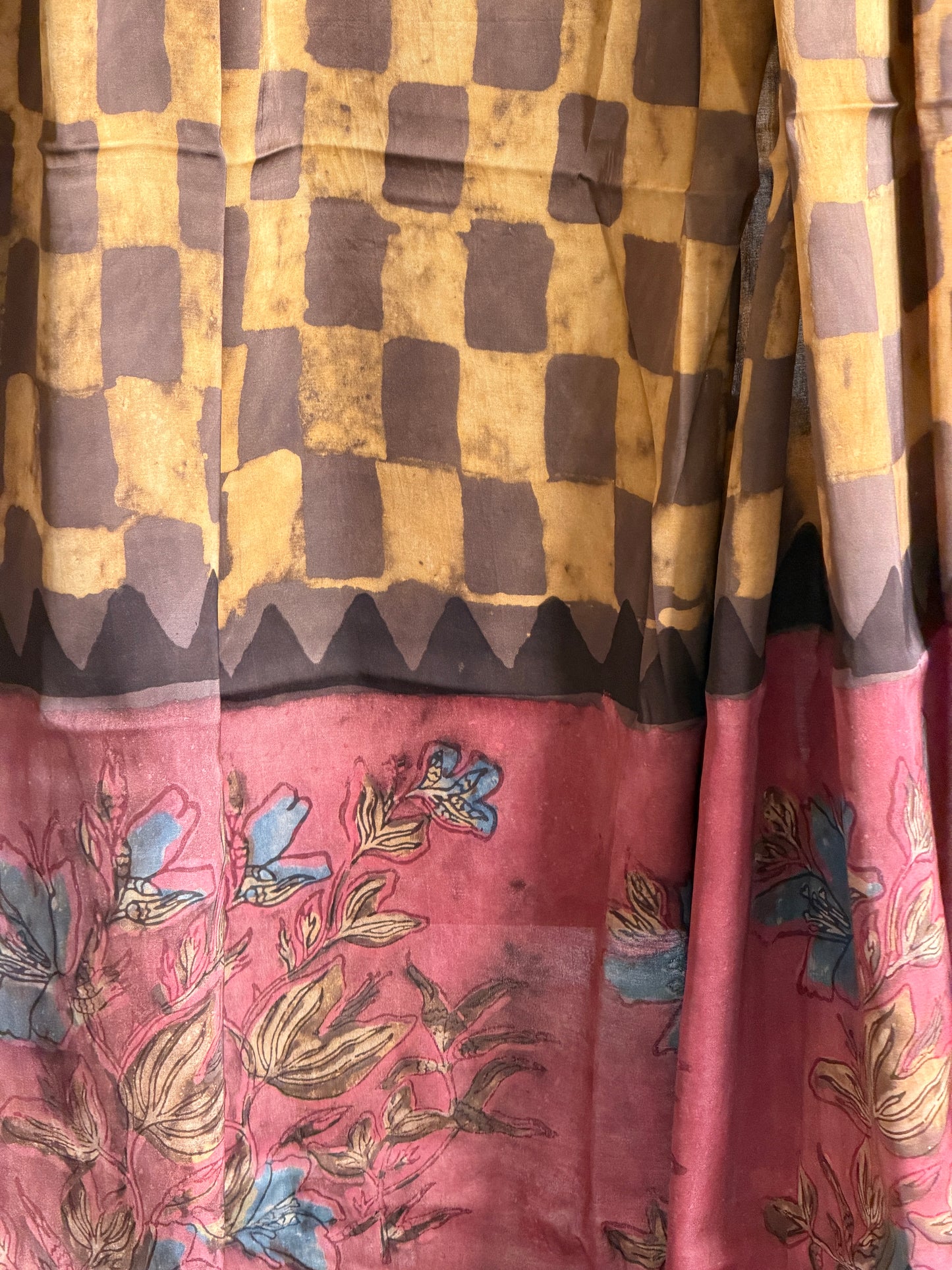 Tussar Modal Silk Suit Set with Nashpal Print