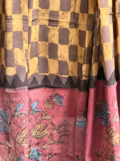 Tussar Modal Silk Suit Set with Nashpal Print