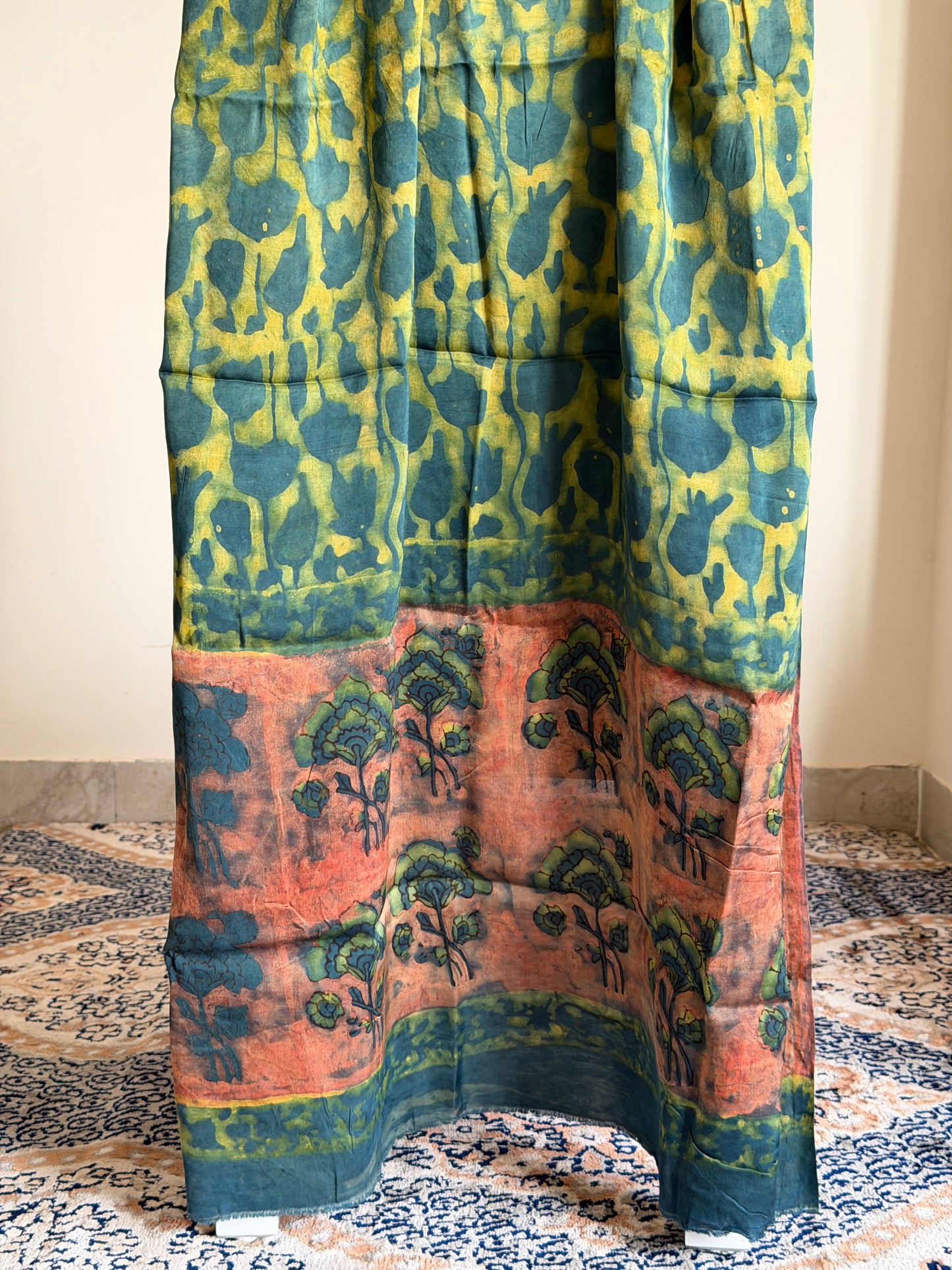 Tussar Modal Silk Suit Set with Nashpal Print