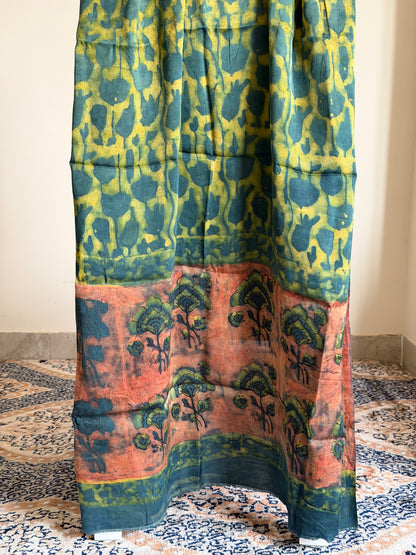 Tussar Modal Silk Suit Set with Nashpal Print