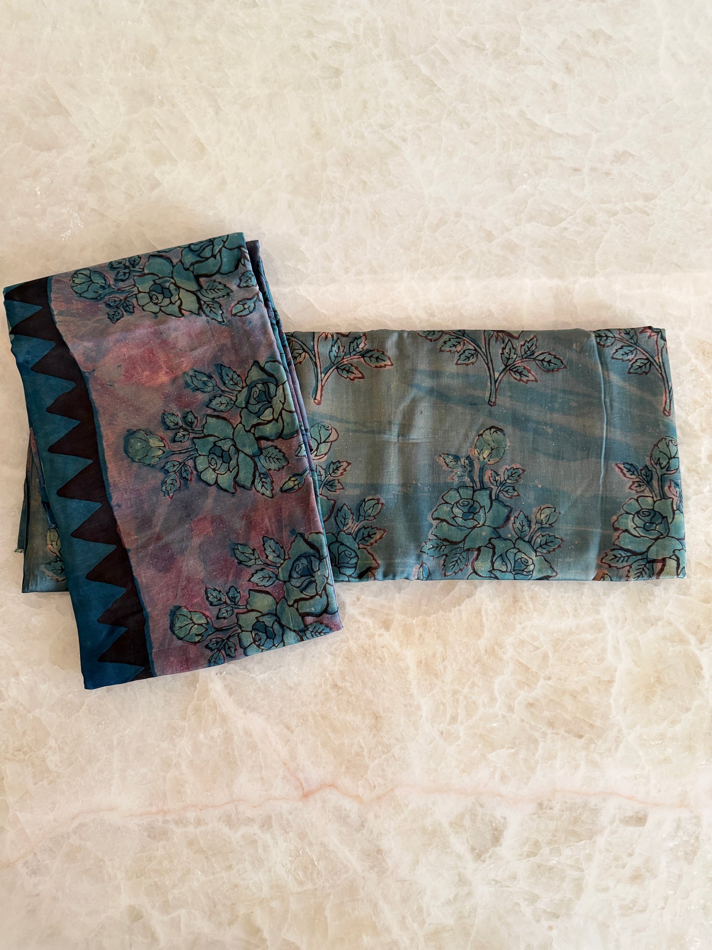 Tussar Modal Silk Suit Set with Nashpal Print