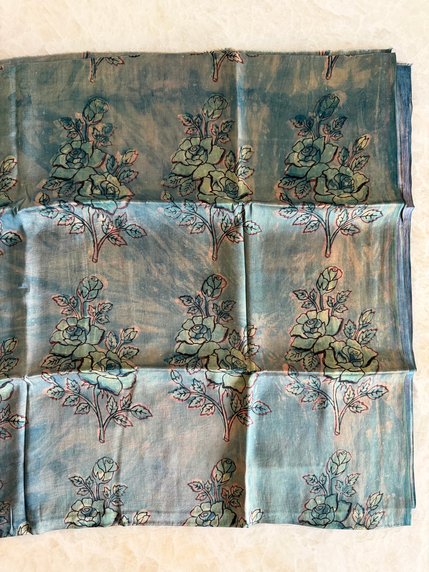 Tussar Modal Silk Suit Set with Nashpal Print
