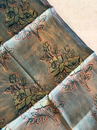 Tussar Modal Silk Suit Set with Nashpal Print