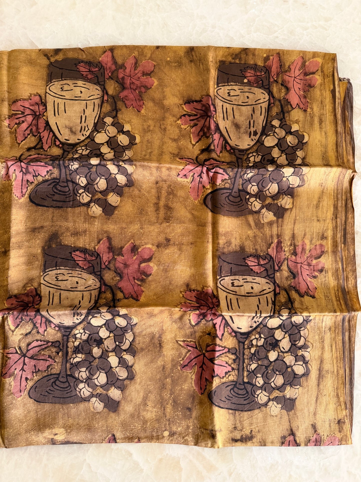 Tussar Modal Silk Suit Set with Nashpal Print