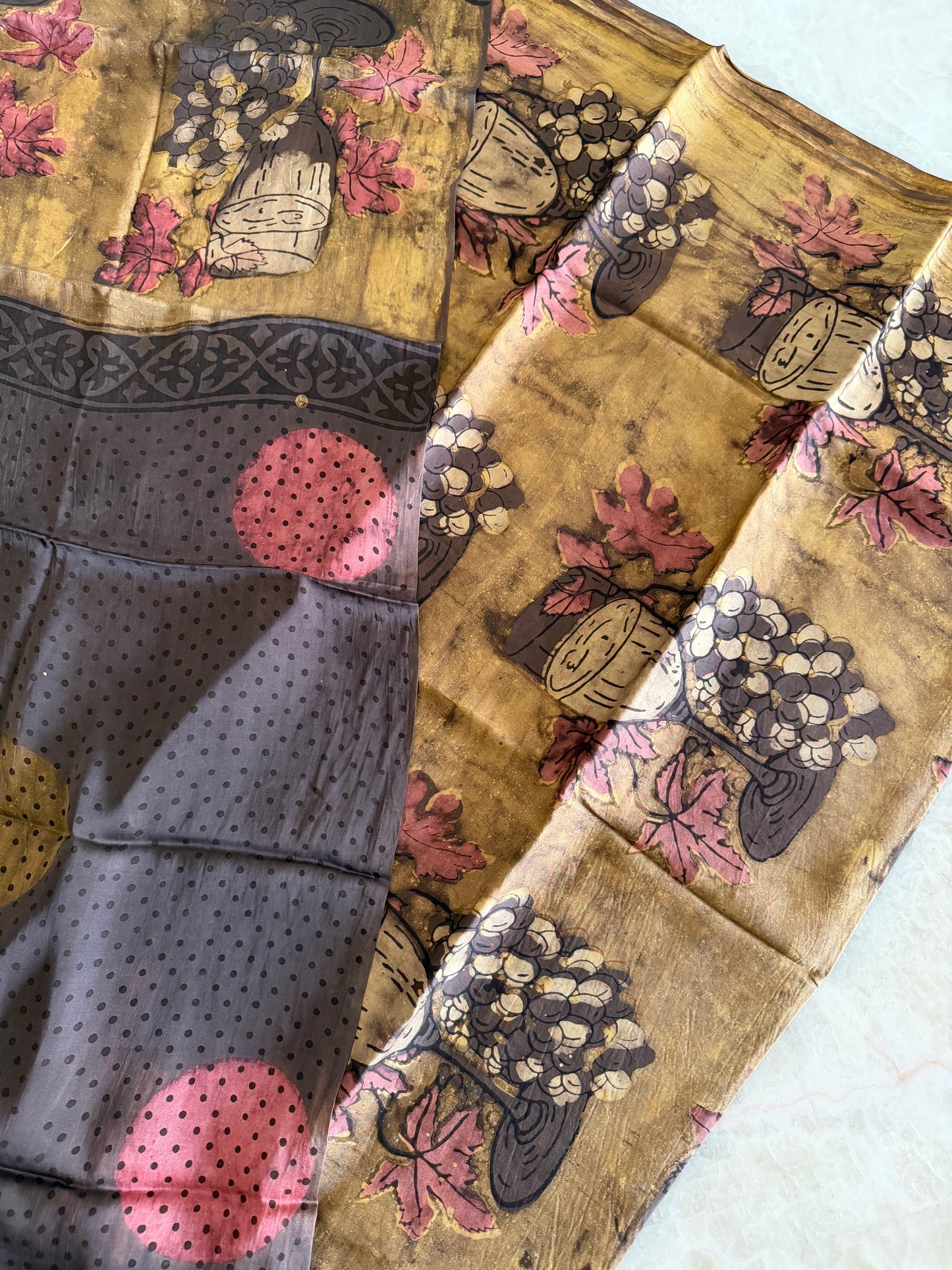 Tussar Modal Silk Suit Set with Nashpal Print