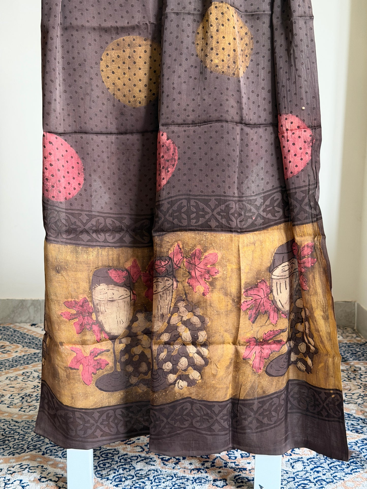 Tussar Modal Silk Suit Set with Nashpal Print
