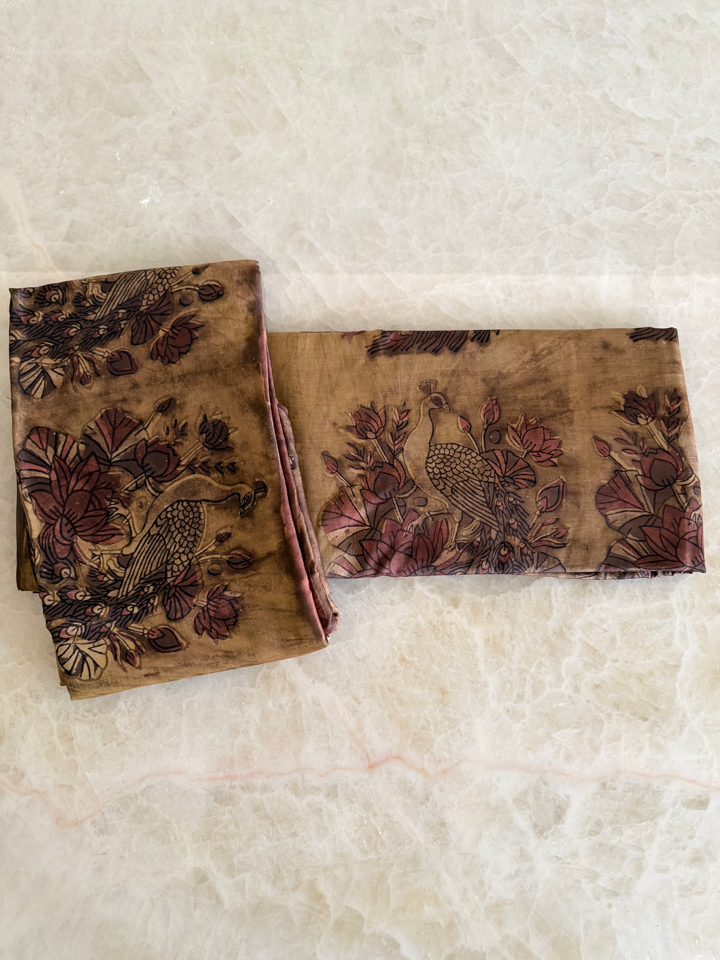 Tussar Modal Silk Suit Set with Nashpal Print