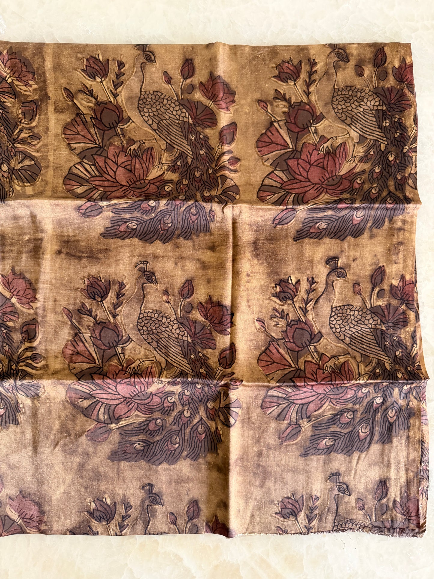 Tussar Modal Silk Suit Set with Nashpal Print