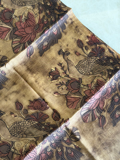 Tussar Modal Silk Suit Set with Nashpal Print