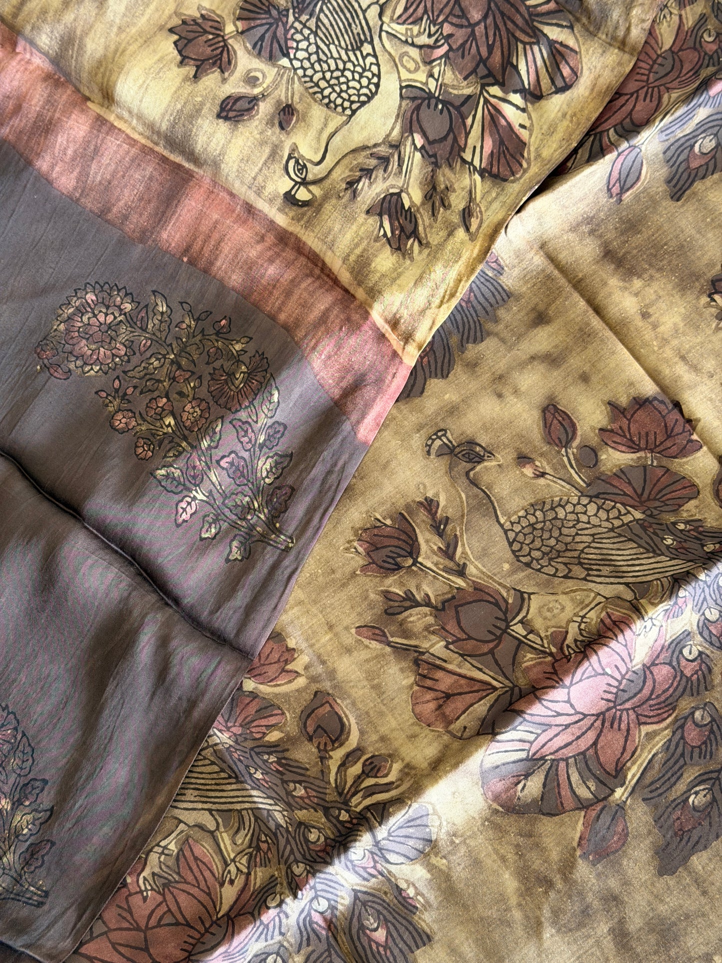 Tussar Modal Silk Suit Set with Nashpal Print