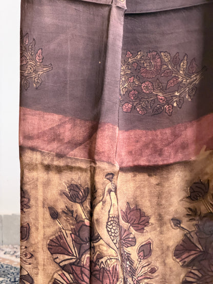 Tussar Modal Silk Suit Set with Nashpal Print