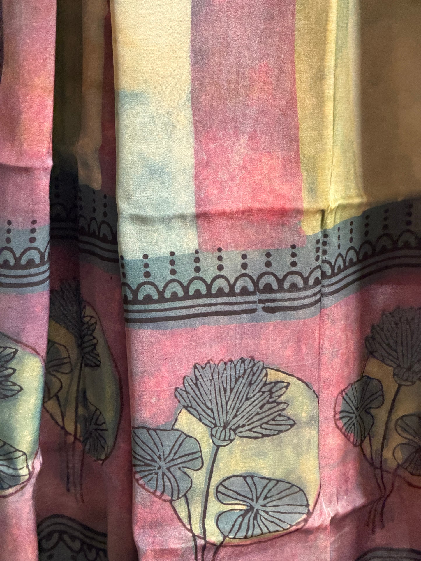 Tussar Modal Silk Suit Set with Nashpal Print