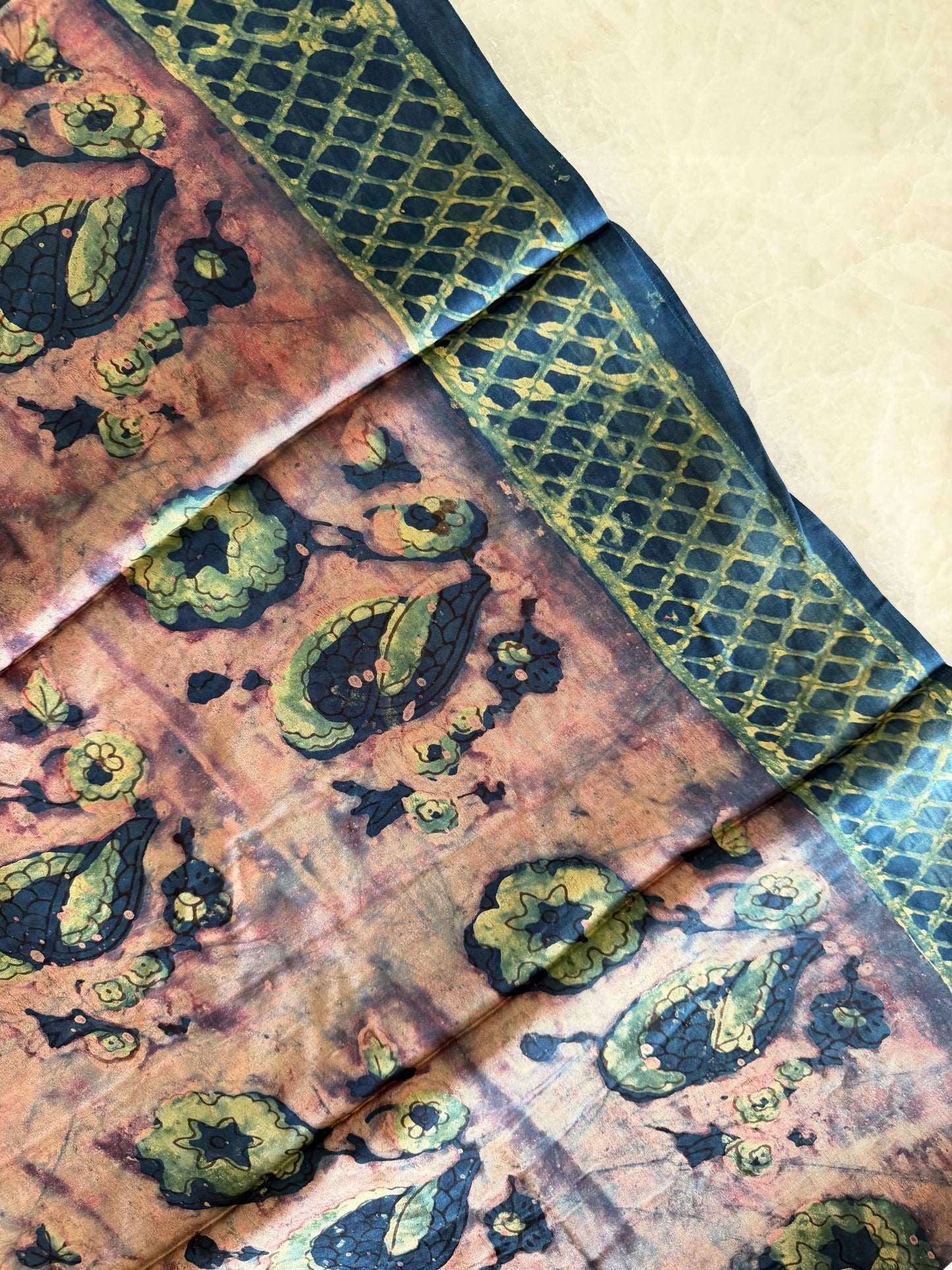 Tussar Modal Silk Suit Set with Nashpal Print