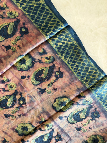 Tussar Modal Silk Suit Set with Nashpal Print