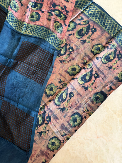 Tussar Modal Silk Suit Set with Nashpal Print