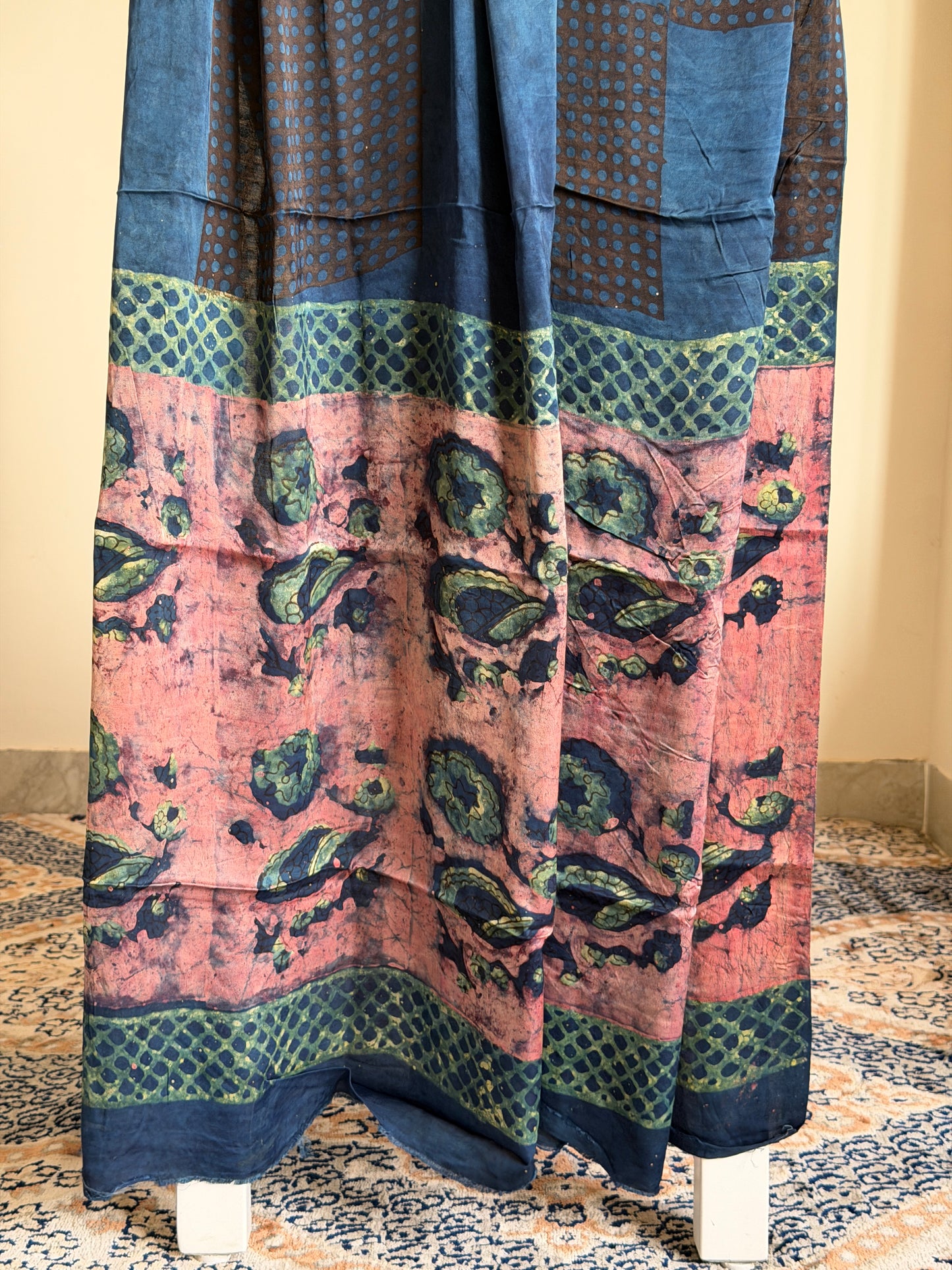 Tussar Modal Silk Suit Set with Nashpal Print