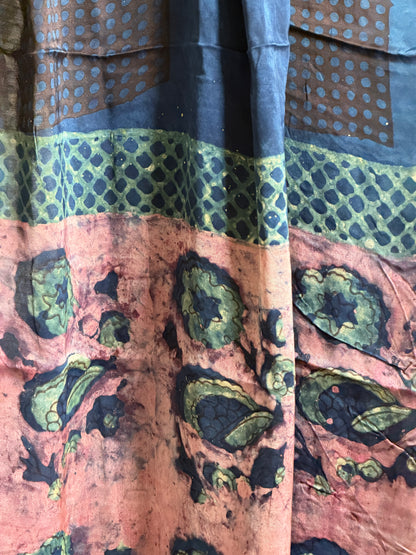 Tussar Modal Silk Suit Set with Nashpal Print