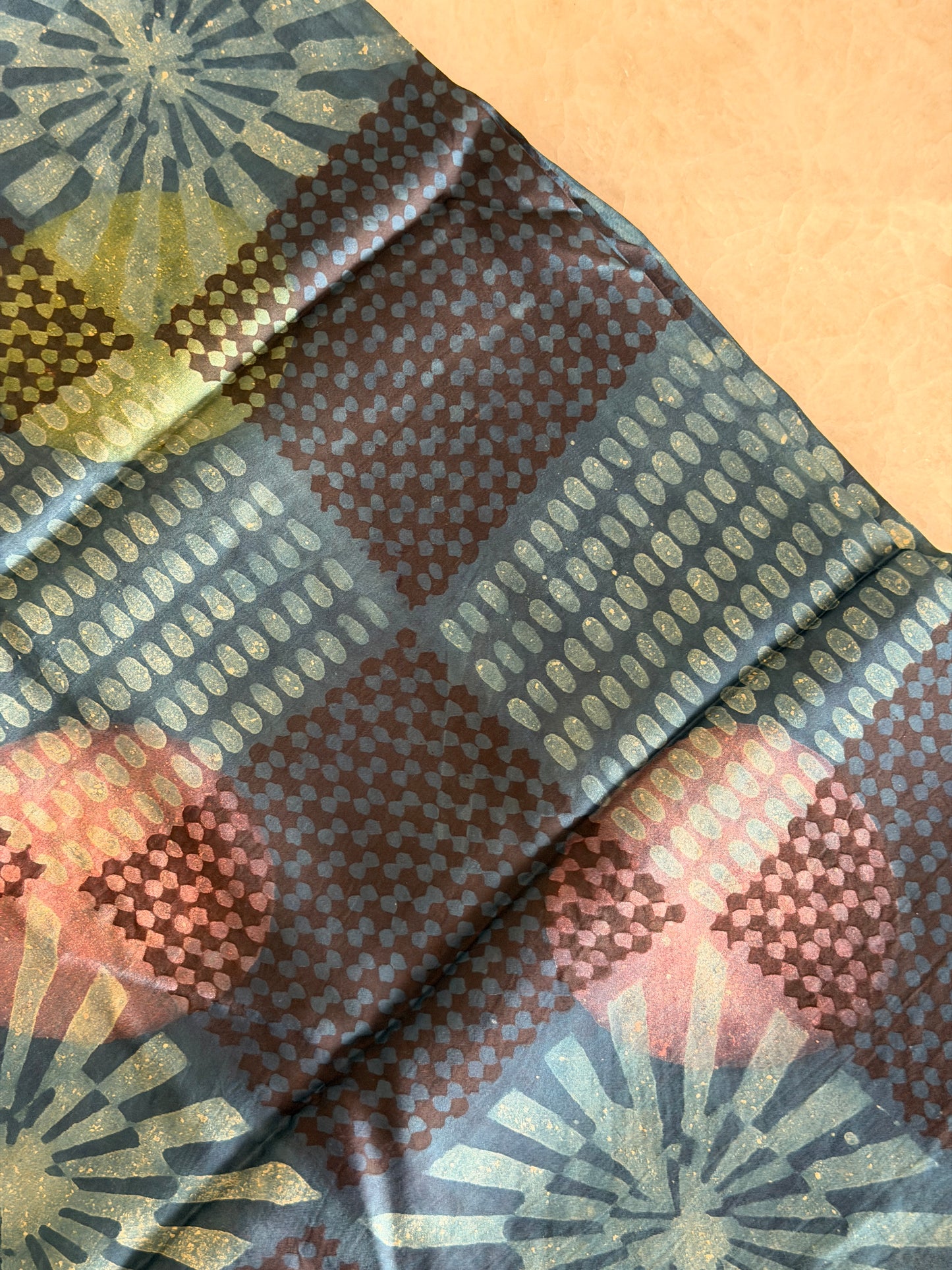 Tussar Modal Silk Suit Set with Nashpal Print