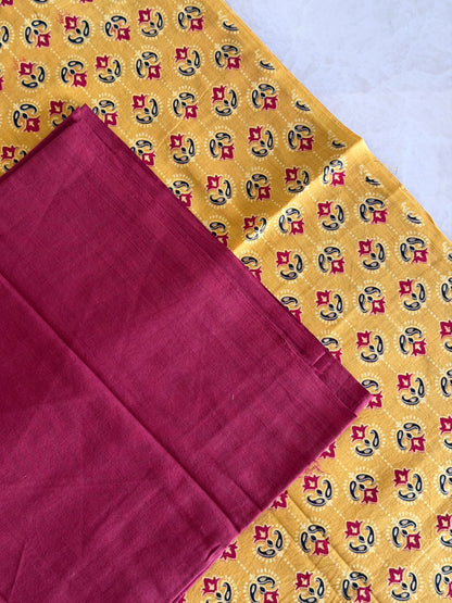 Ajrakh Suit Set with Appliqué Patchwork Dupatta