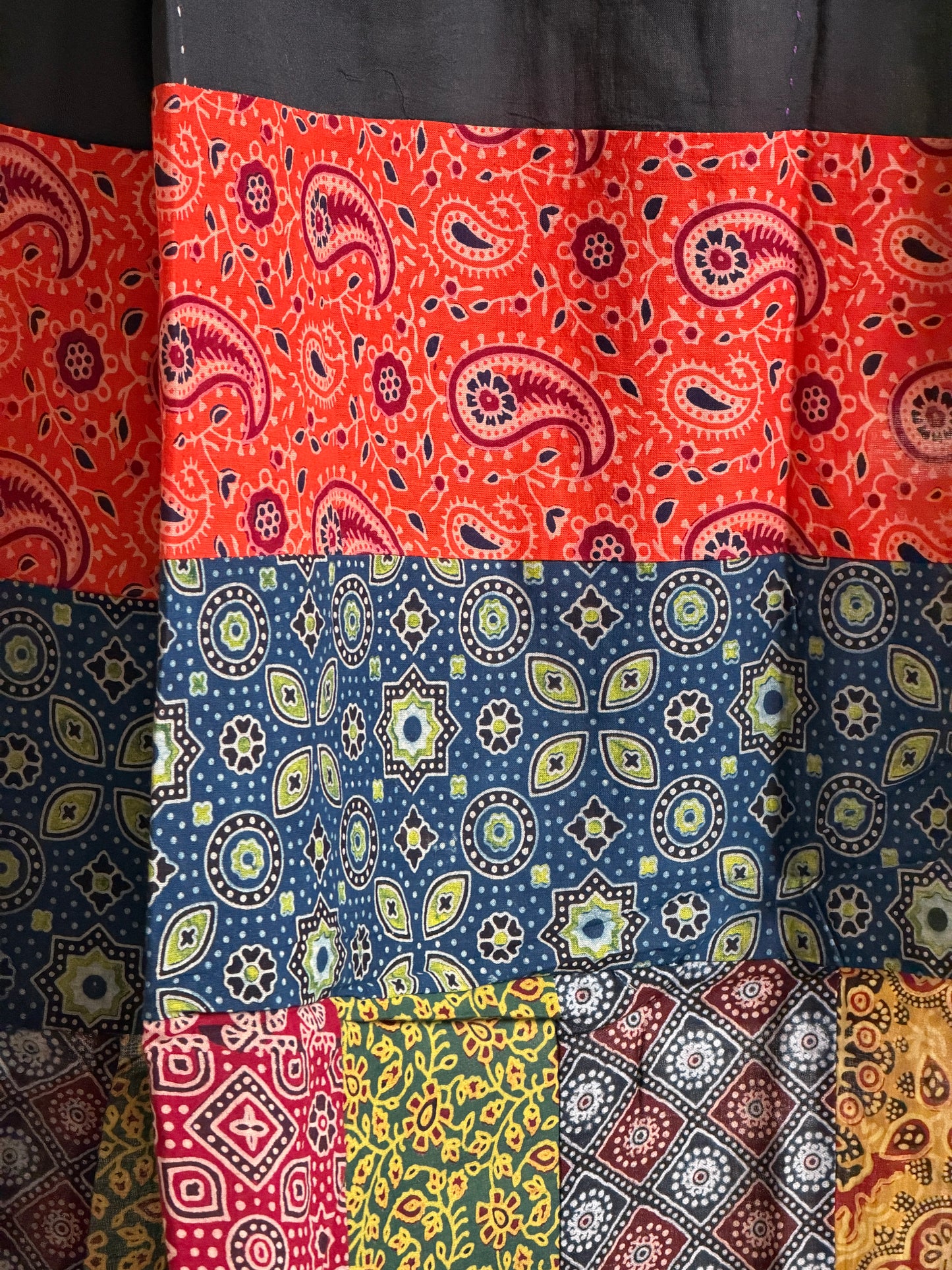 Ajrakh Suit Set with Appliqué Patchwork Dupatta