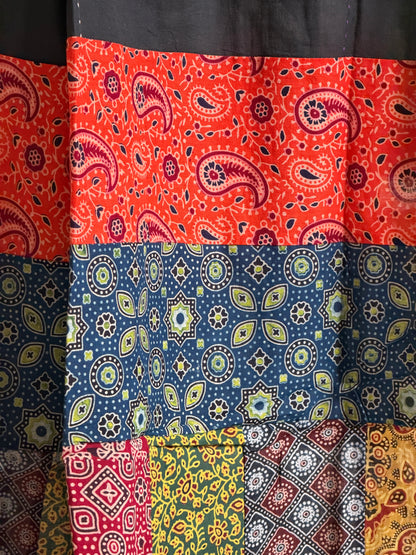Ajrakh Suit Set with Appliqué Patchwork Dupatta