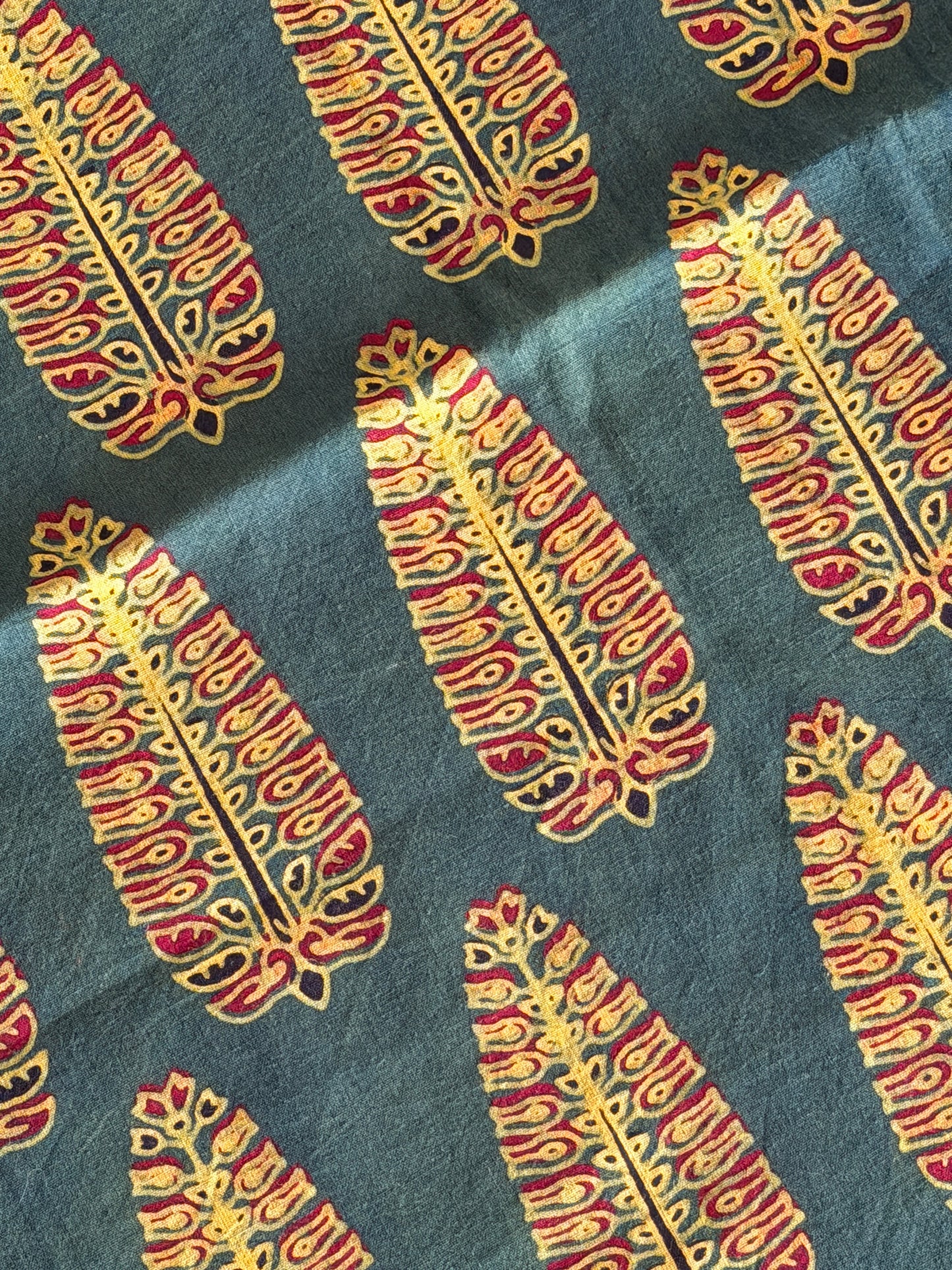 Ajrakh Suit Set with Appliqué Patchwork Dupatta