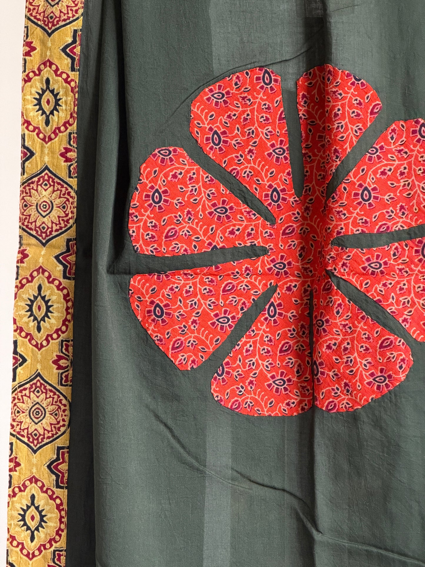 Ajrakh Suit Set with Appliqué Patchwork Dupatta