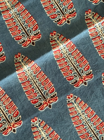 Ajrakh Suit Set with Appliqué Patchwork Dupatta