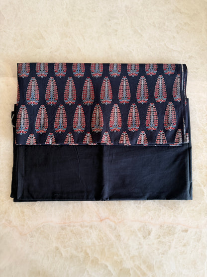 Ajrakh Suit Set with Appliqué Patchwork Dupatta