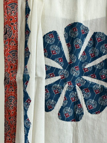 Ajrakh Suit Set with Appliqué Patchwork Dupatta
